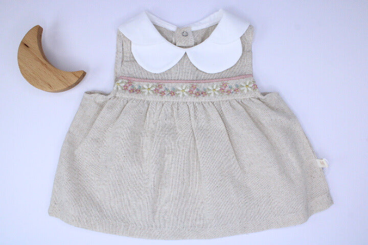 Baby Girl 2 Pieces Beige Flower Set