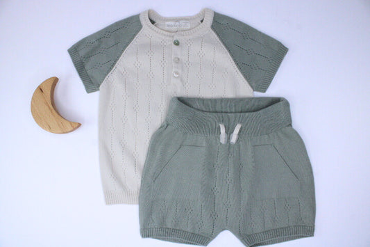 Baby Boy Short Set of 2 Sets Khaki