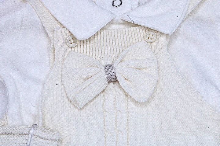 Baby Girl 3 Pieces Beige Rumper