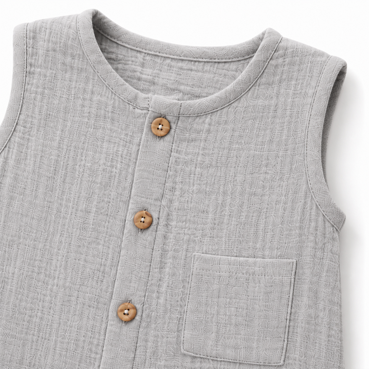 Gray Dune Muslin Romper