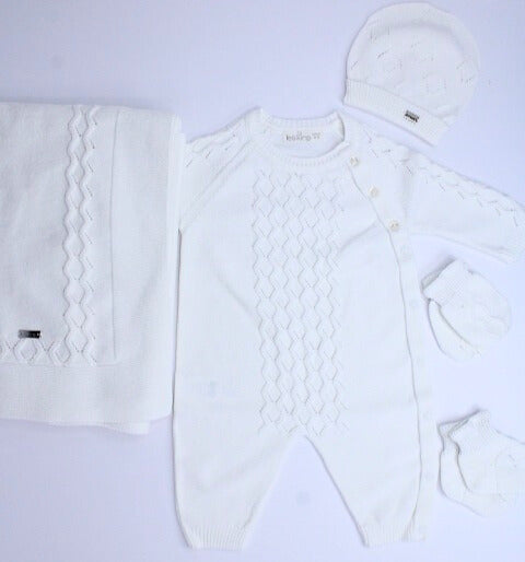 White Zig-zag Baby Boy Set of 5