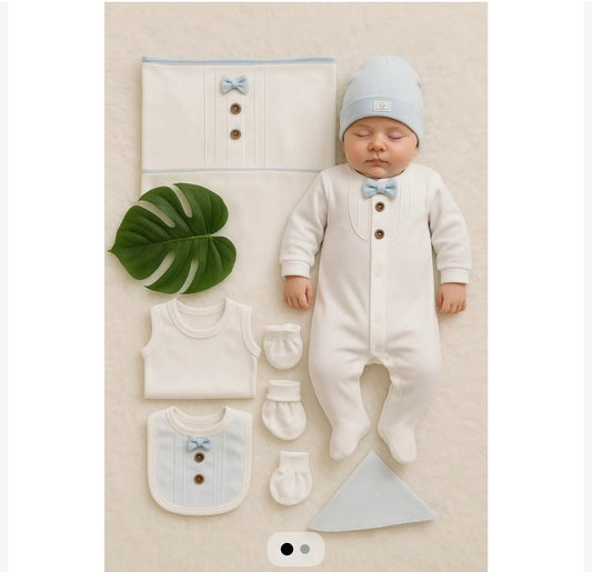 Baby Boy Sky Blue 7-Piece Newborn Set
