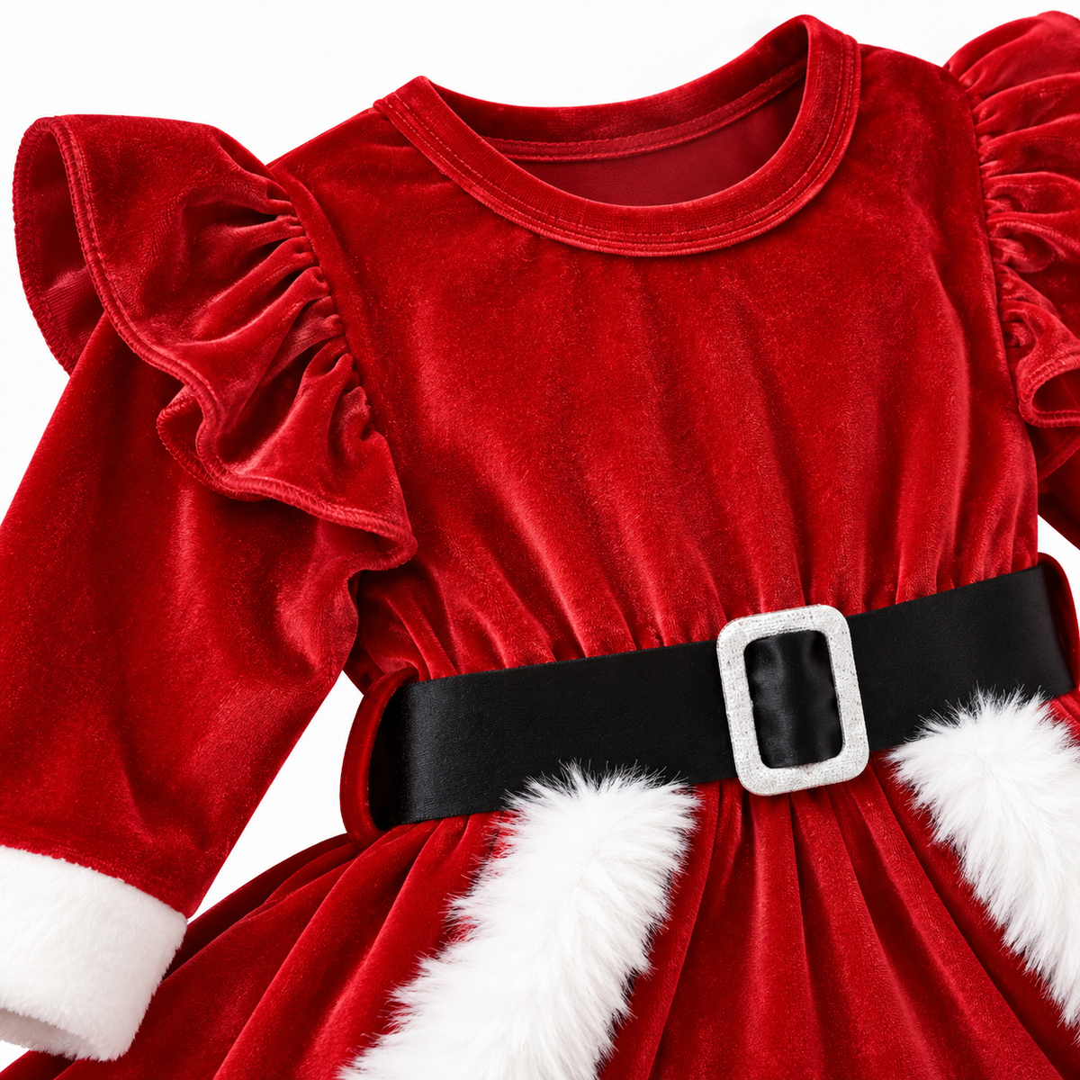 Santa’s Little Helper Velvet Romper Dress