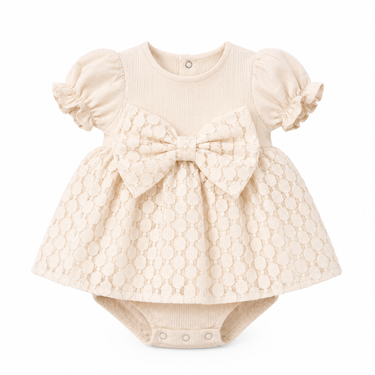 Ivory Bloom Lace Romper Dress