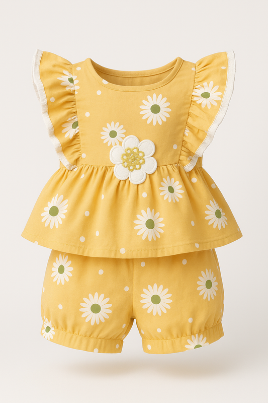 Baby Girl Daisy Cotton Set