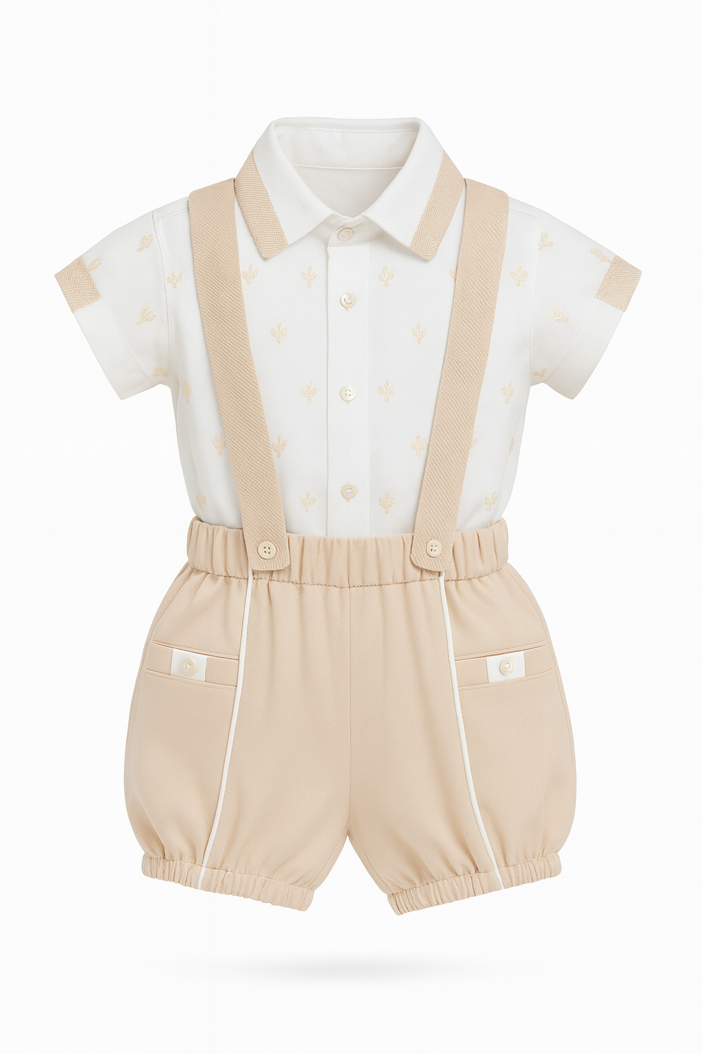 Baby Boy 2-Piece Suspender Shorts Set