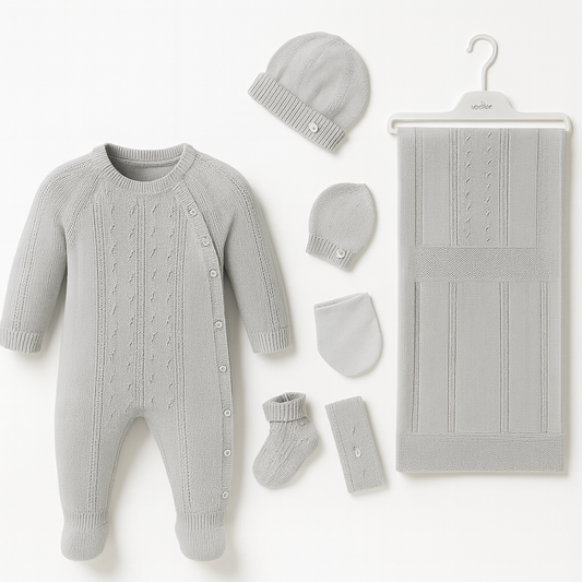Baby Boy 8 Piece Gray NewBorn Set