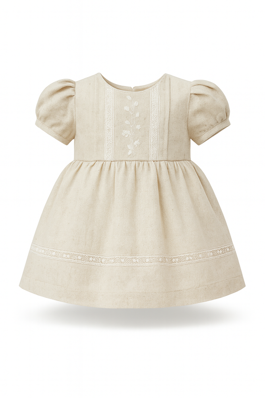 Baby Girl Ivory Linen Grace Dress