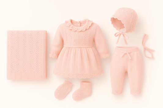 Baby Girl Princess Pink Dress NewBorn Set