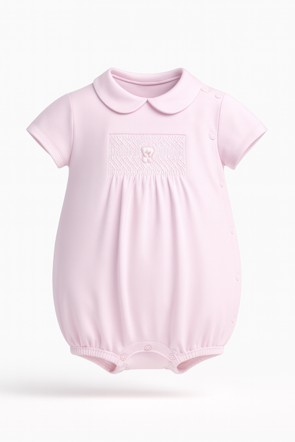 Baby Girl Smockerd Cotton Pink Romper