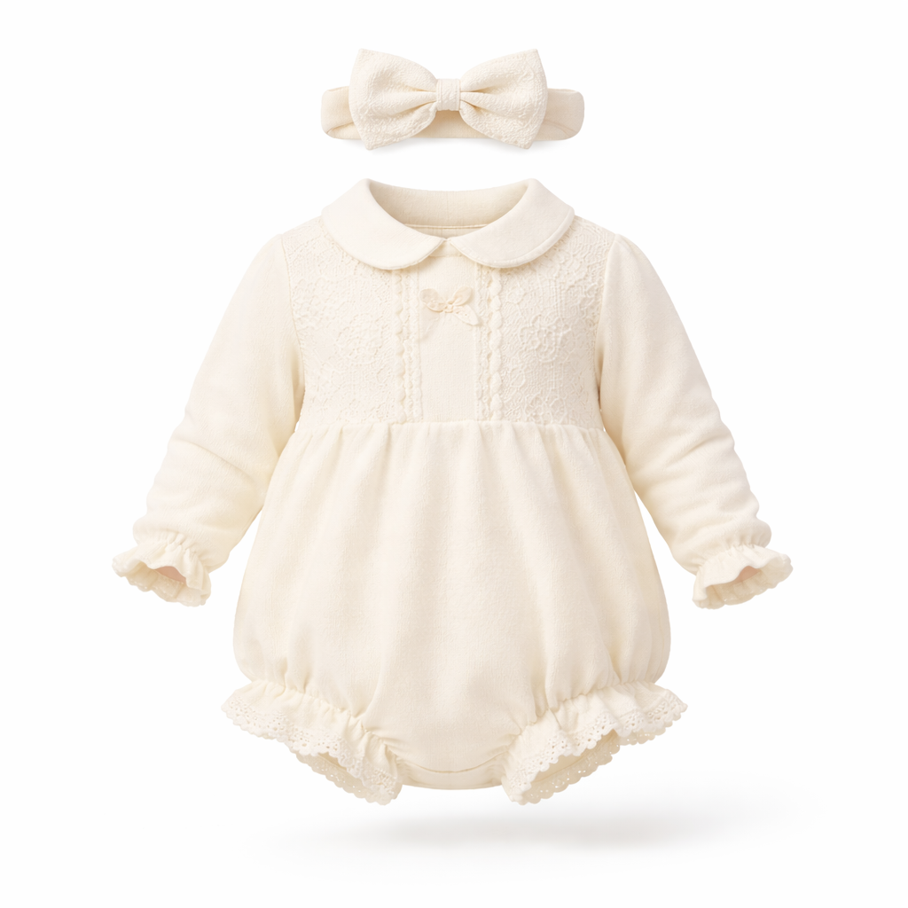 Beige Heirloom Bloom Romper