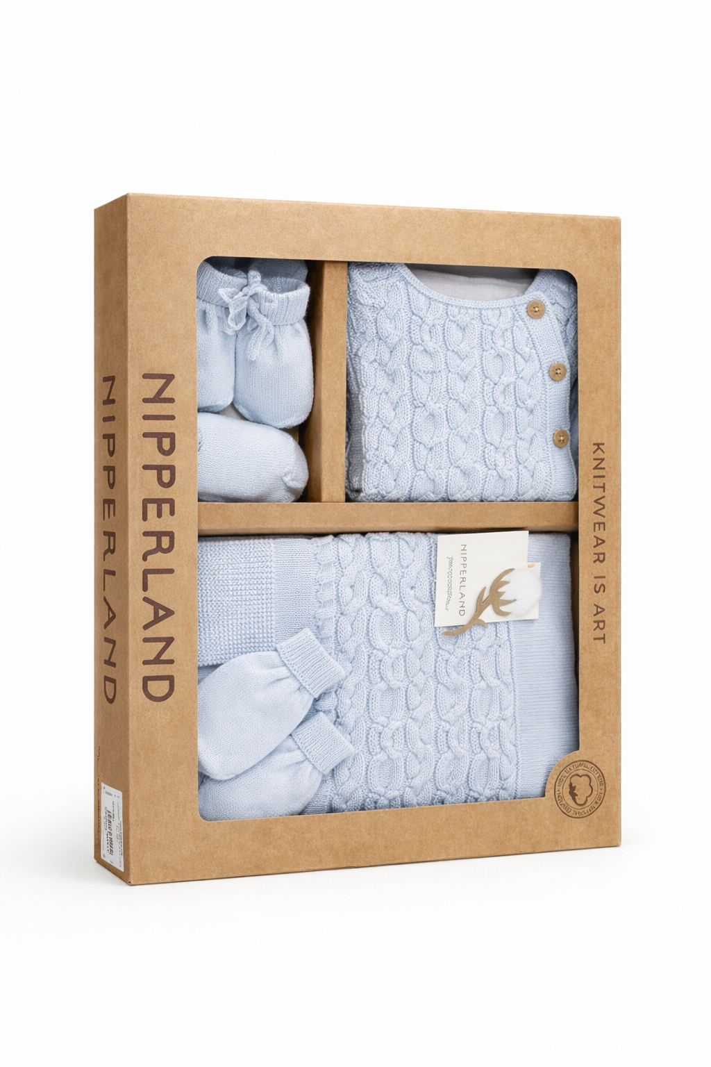 Blue Cozy Cable-Knit Newborn Set