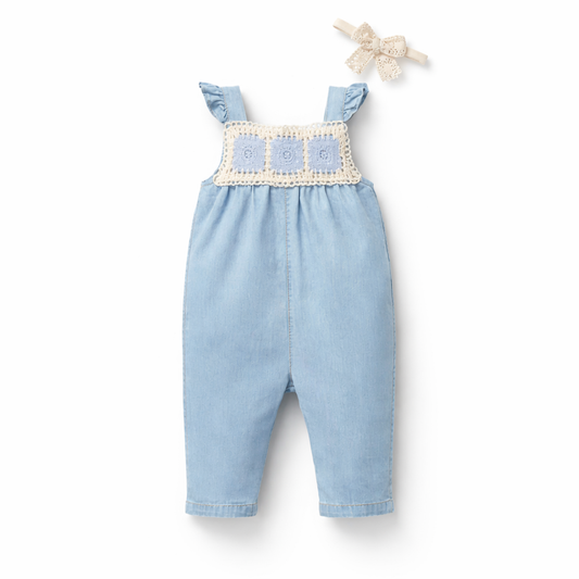 Blue Meadow Crochet Jumpsuit