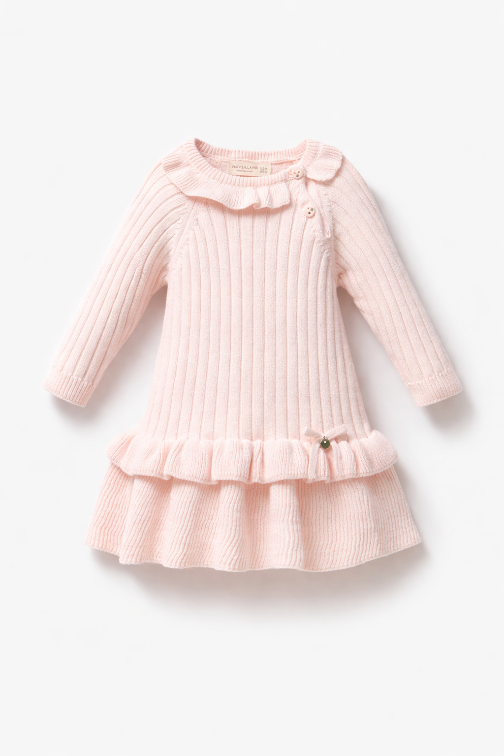 Blush Knit Ruffle Dress