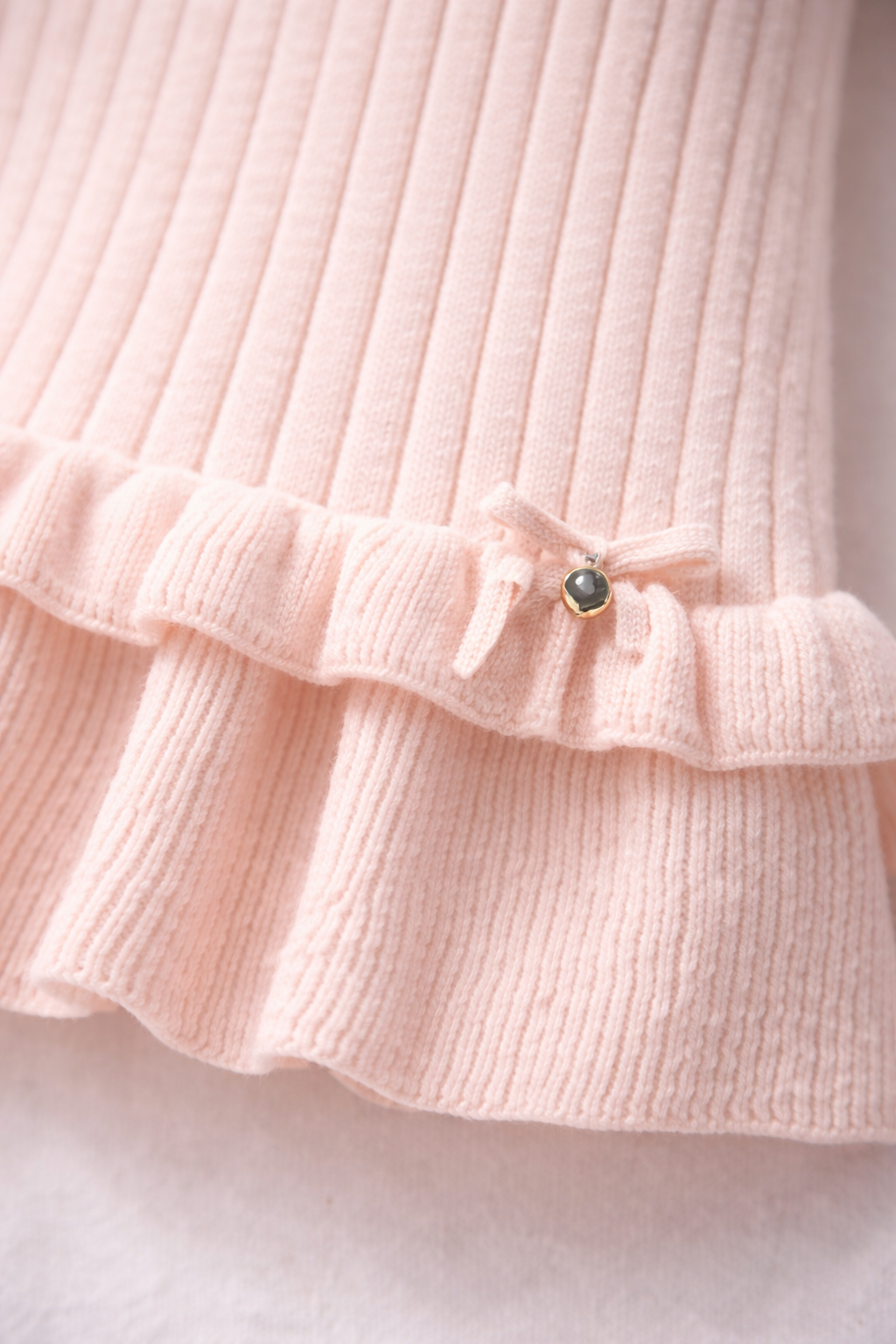 Blush Knit Ruffle Dress