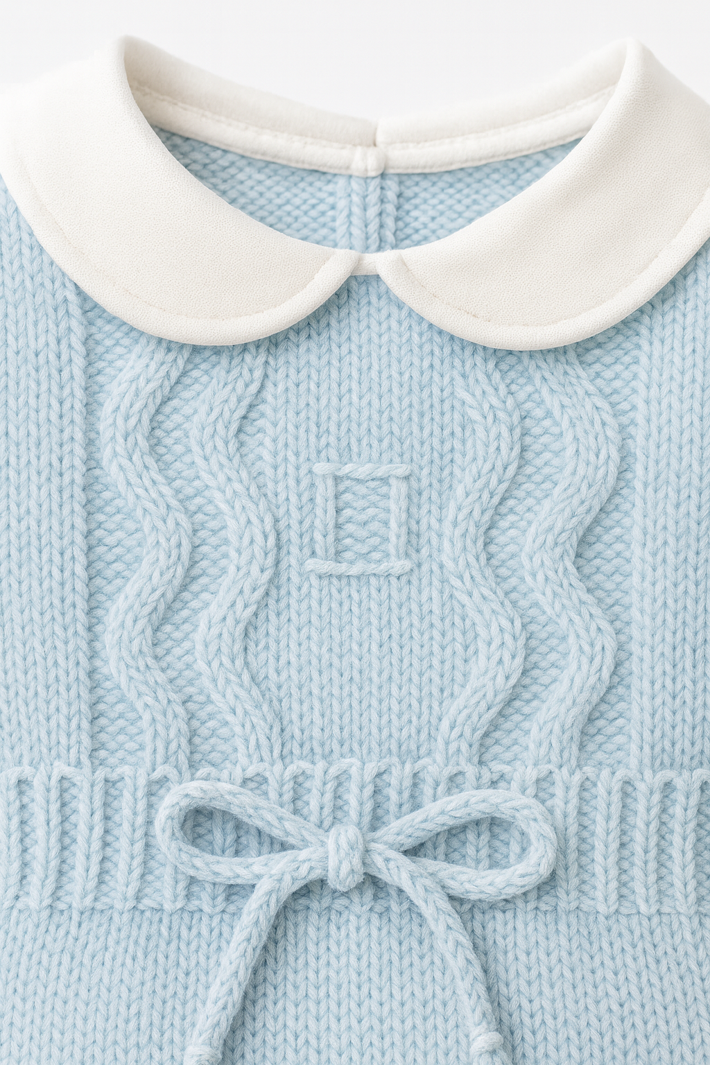 Classic Knitted Baby Romper with  Beanie