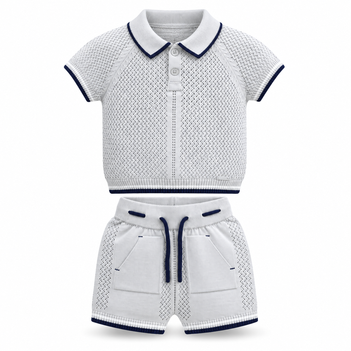 Classic Navy Trim Knit Set