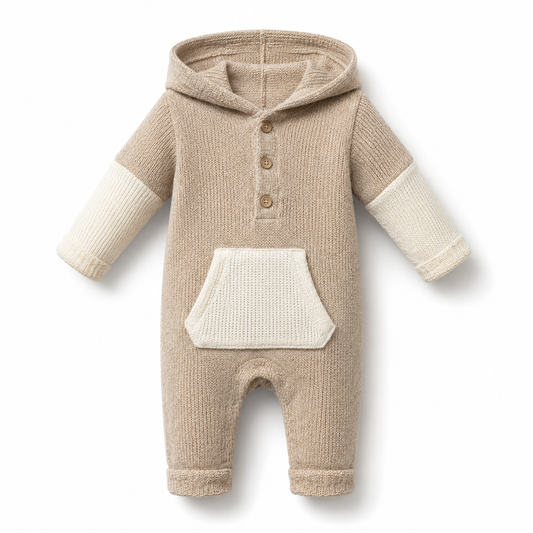Cozy Hooded Knit Romper