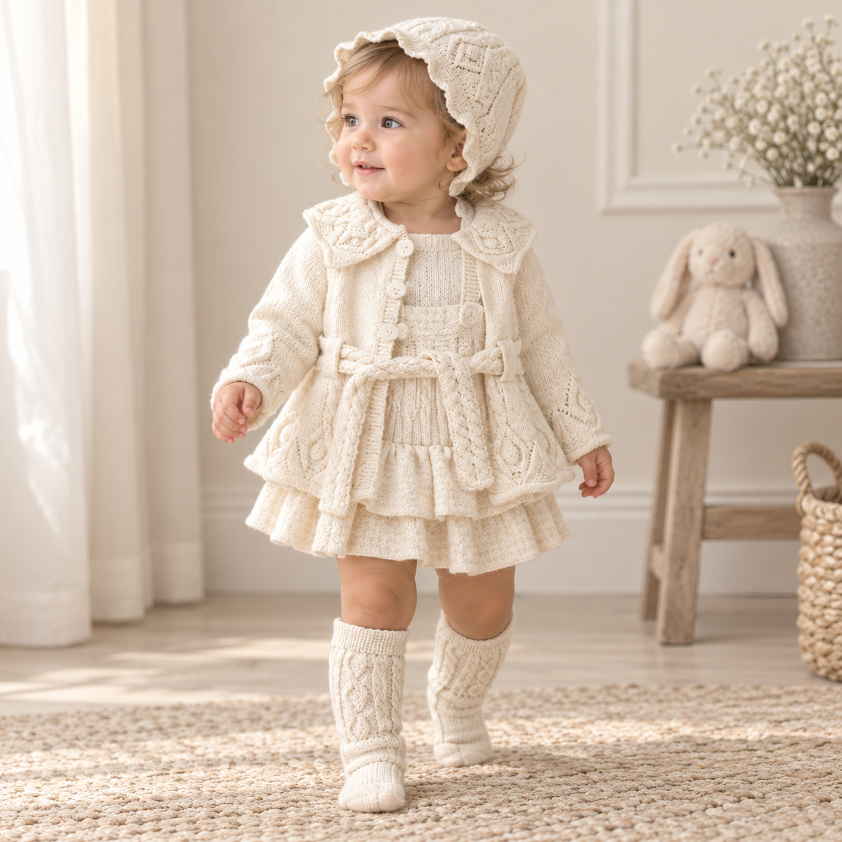 Cream Heirloom Knit Set