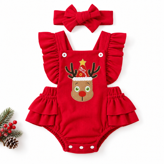 Little Reindeer Corduroy Romper
