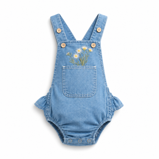 Daisy Denim Bubble Romper