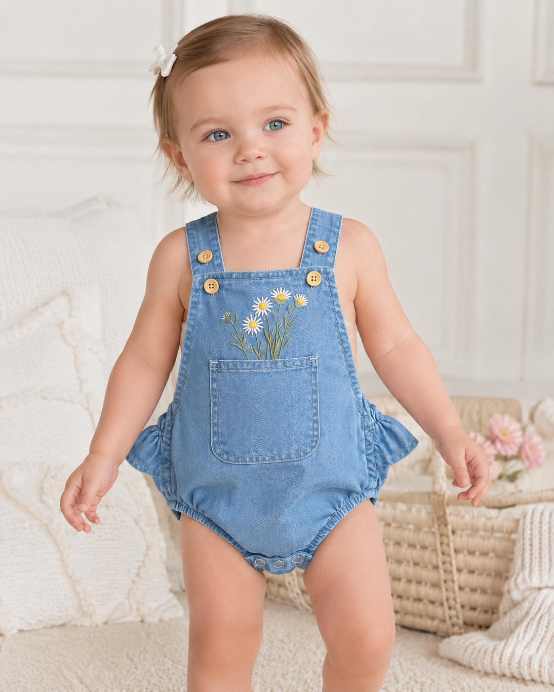 Daisy Denim Bubble Romper