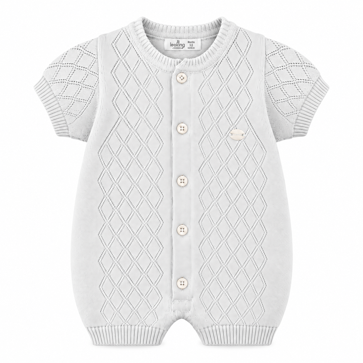 Diamond Knit Short Sleeve Romper