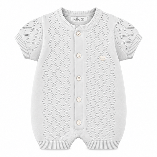 Diamond Knit Short Sleeve Romper