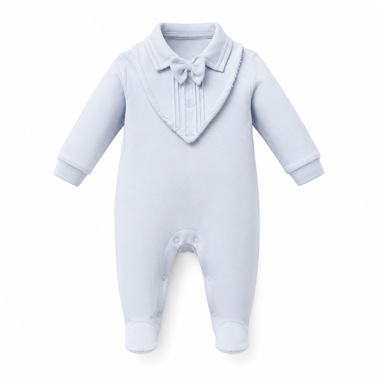 Elegant Ruffle Collar Footed Romper