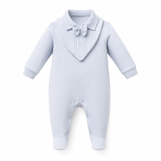 Elegant Ruffle Collar Footed Romper