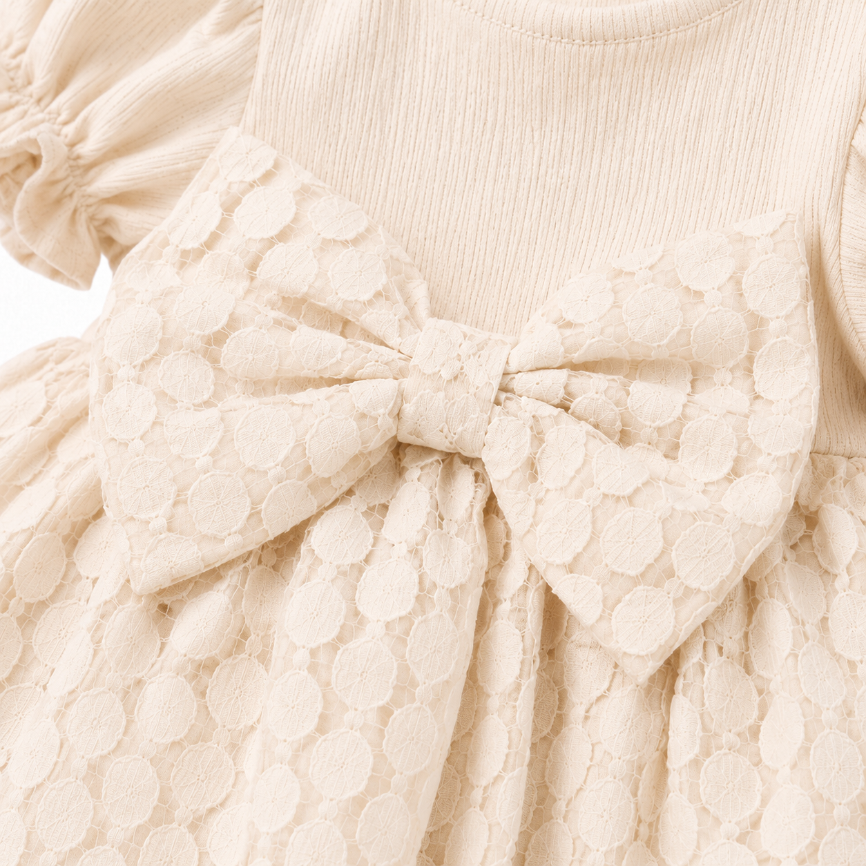 Ivory Bloom Lace Romper Dress