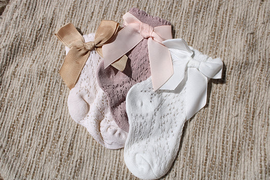 Bow-Accent Lace Baby Socks