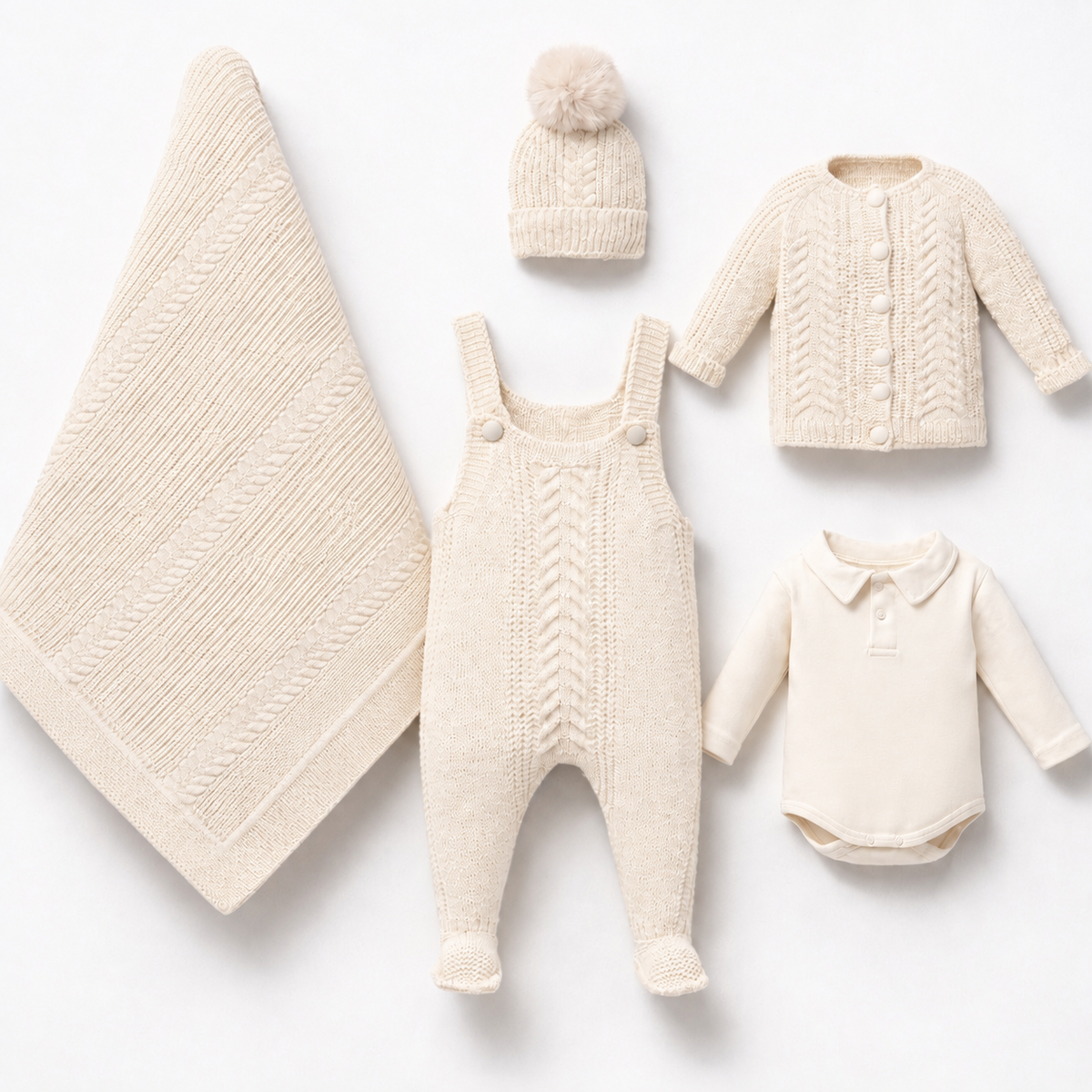 Cream Classic Knit Newborn Set
