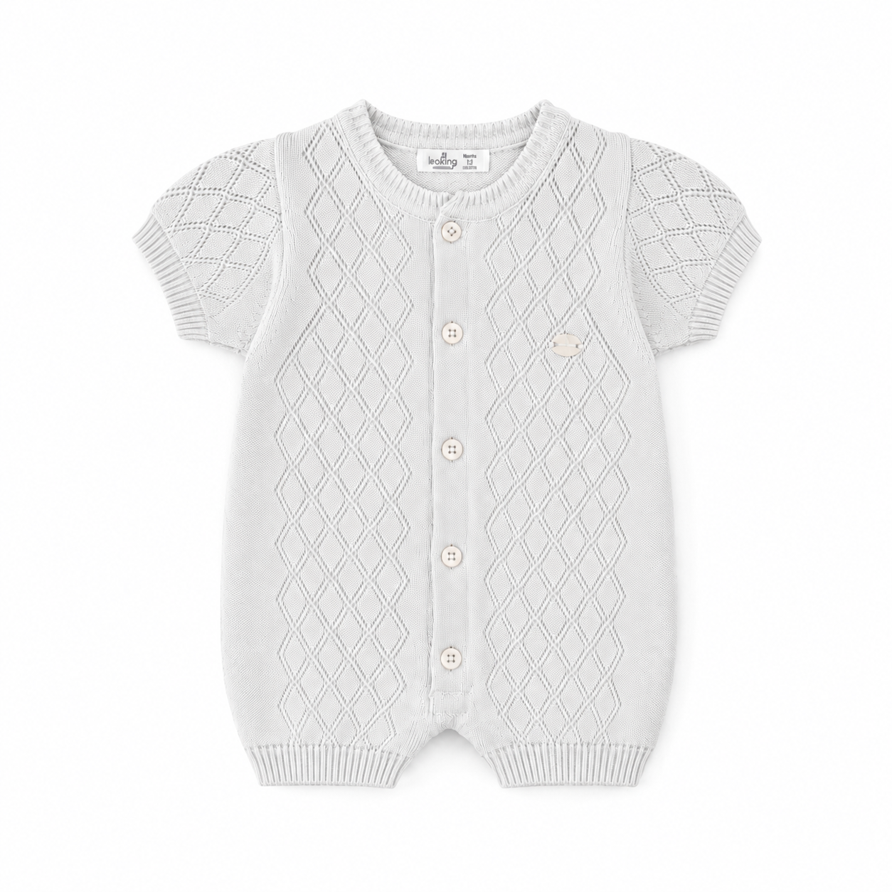 Diamond Knit Short Sleeve Romper