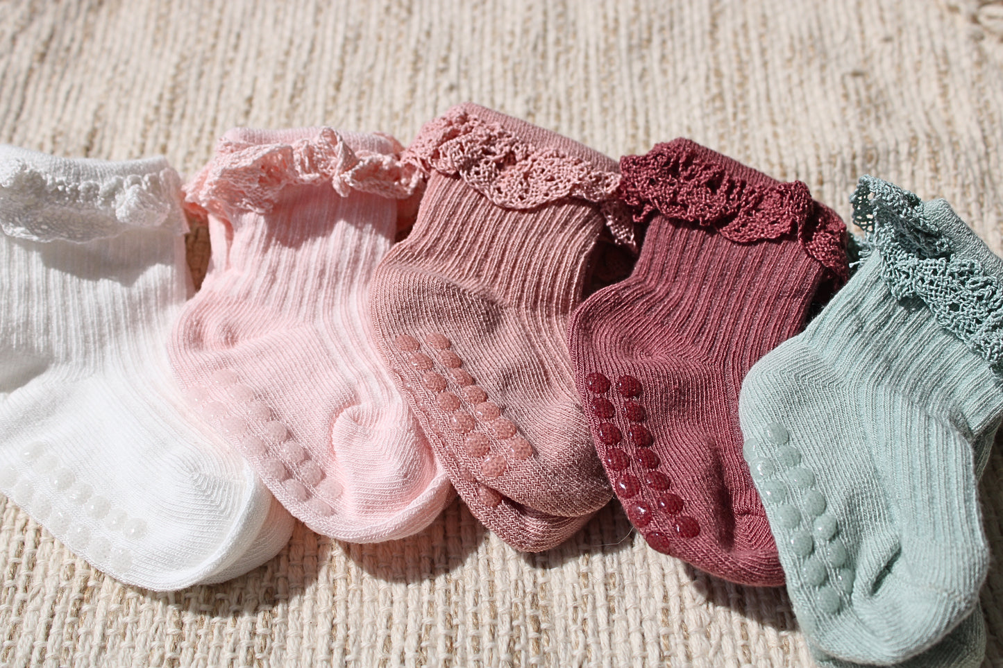 Ruffled Lace Trim Baby Socks