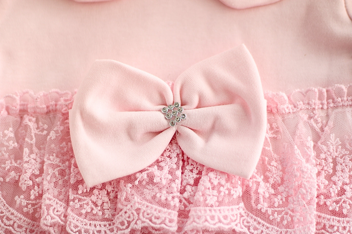 Pink Lace Dress with Bow