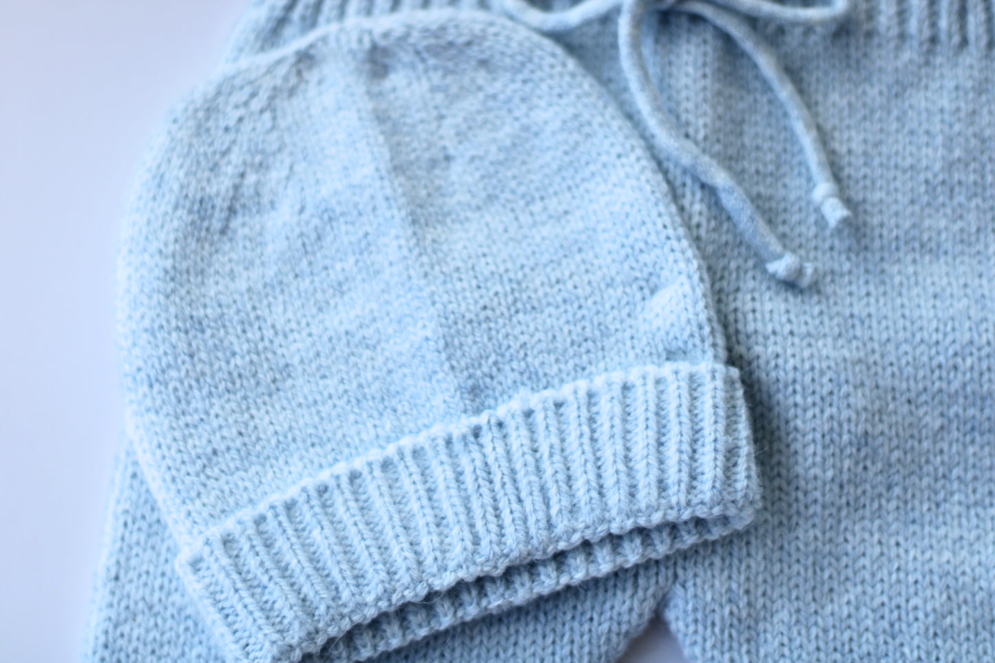 Classic Knitted Baby Romper with  Beanie