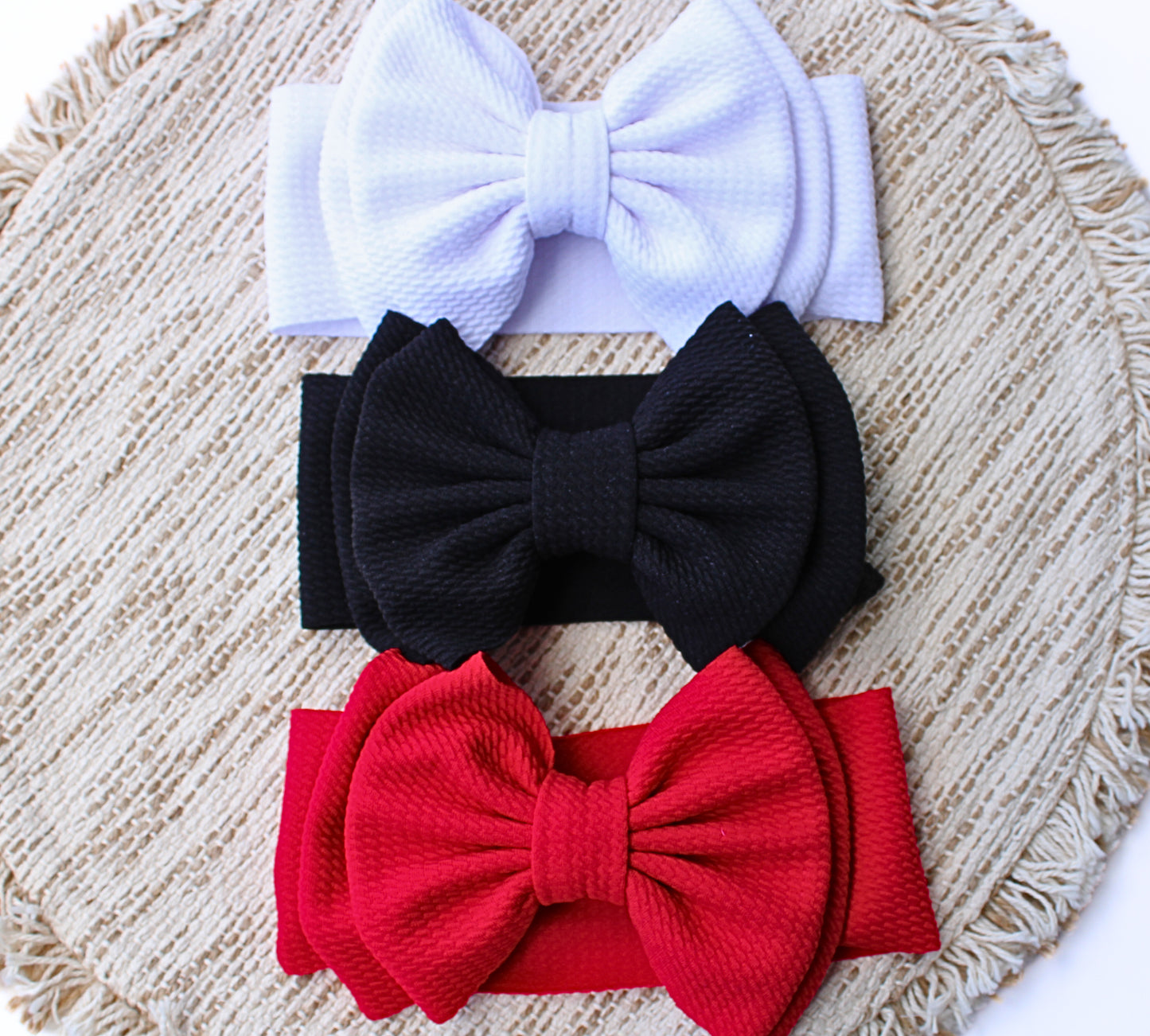 Double Bow Headbands Solid 0-12