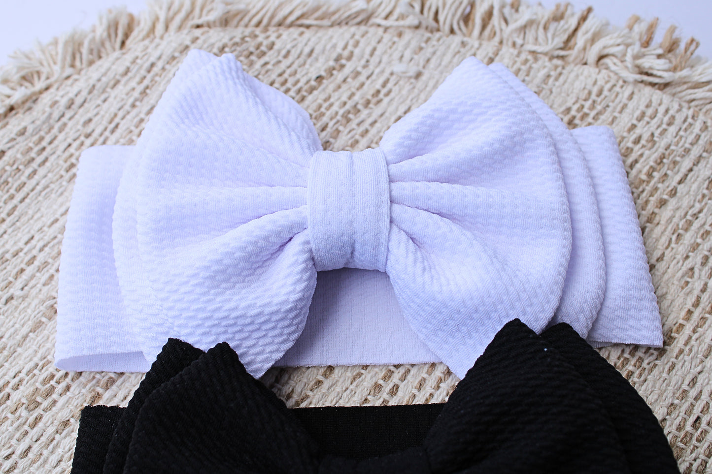 Double Bow Headbands Solid 0-12