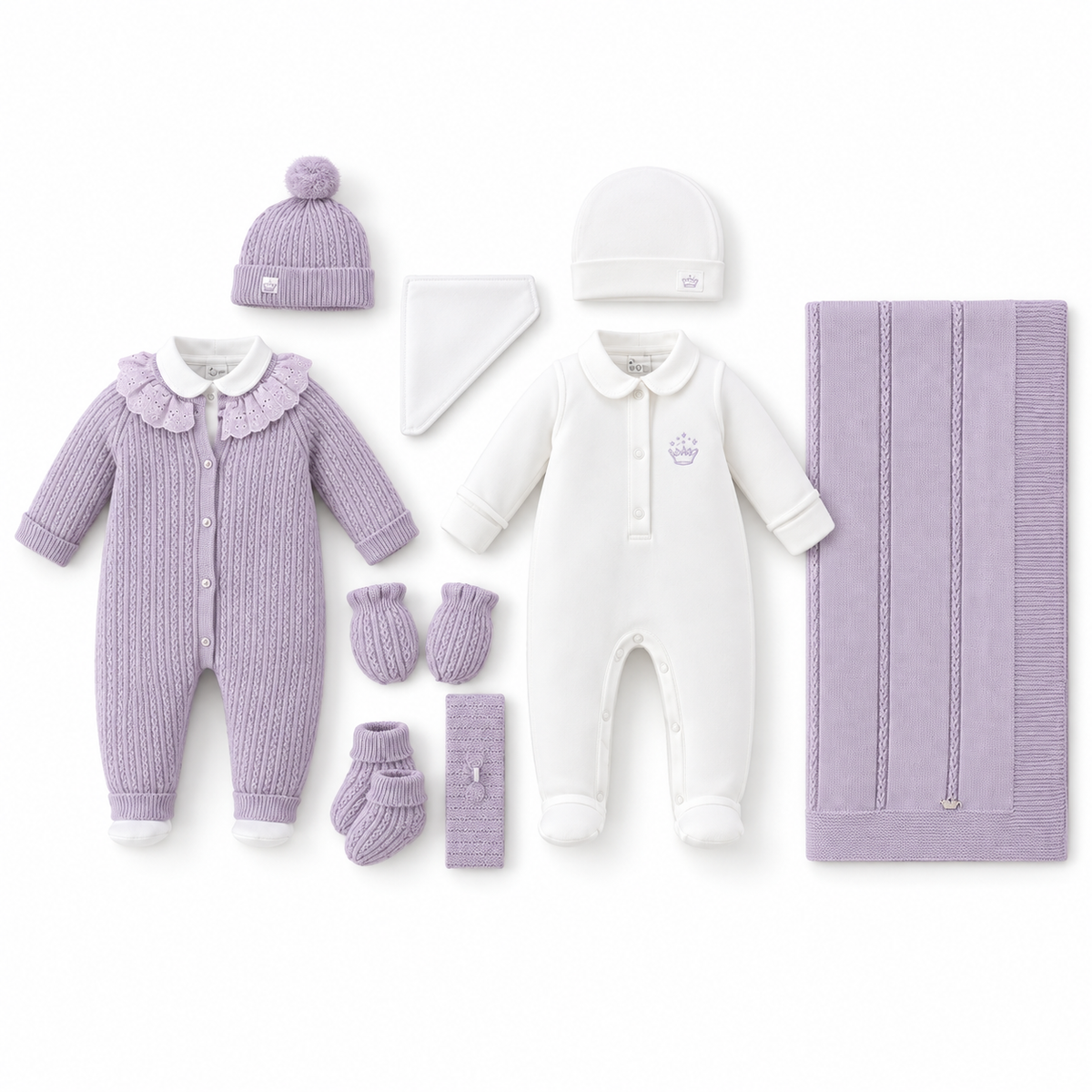 Lavender Crown Newborn Wool Set