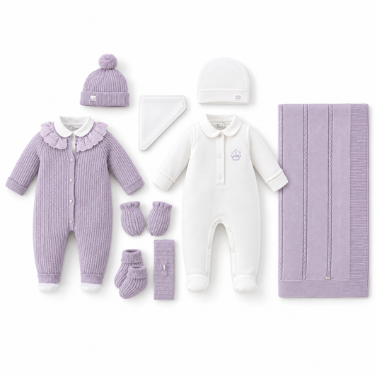 Lavender Crown Newborn Wool Set