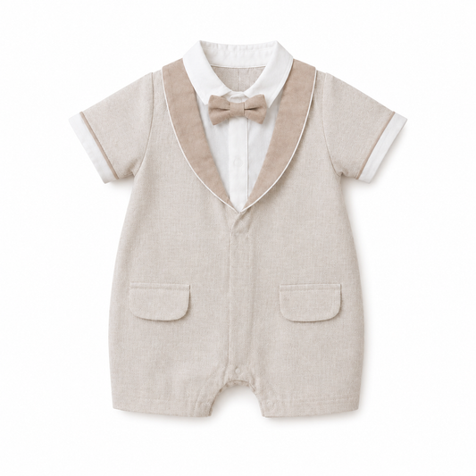 Little Gentleman Bow Tie Romper