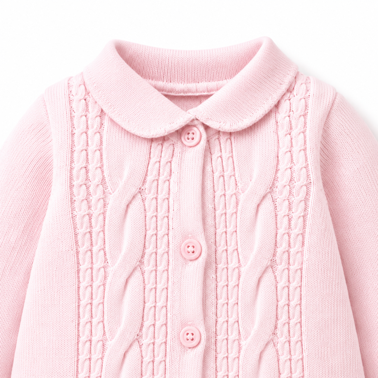 Pink Cable Knit Newborn Set