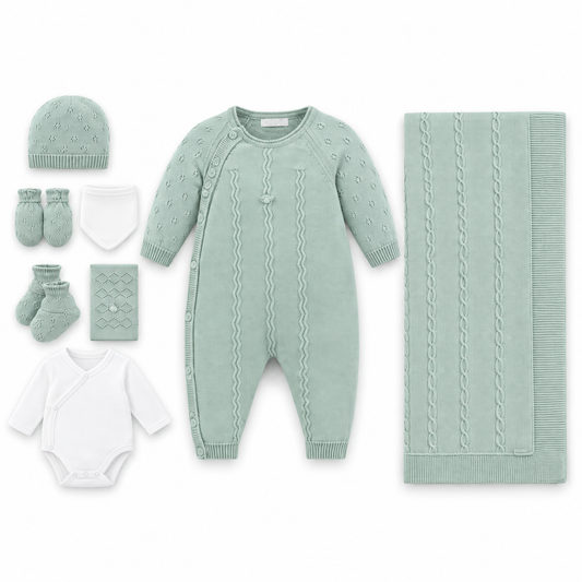 Sage Serenity Newborn Knit Set