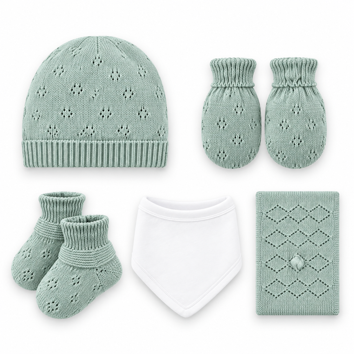 Sage Serenity Newborn Knit Set