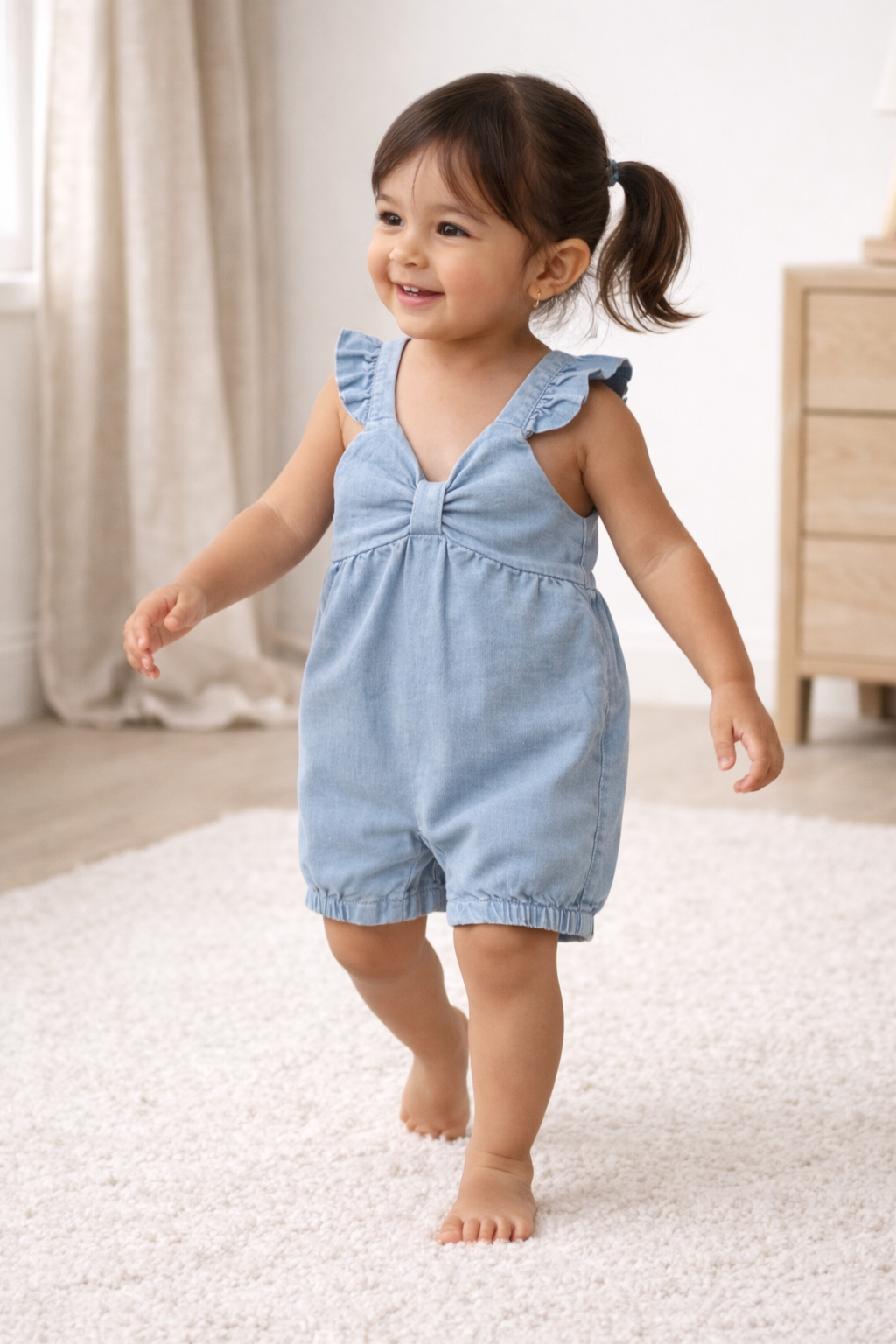 Sky Breeze Ruffle Romper