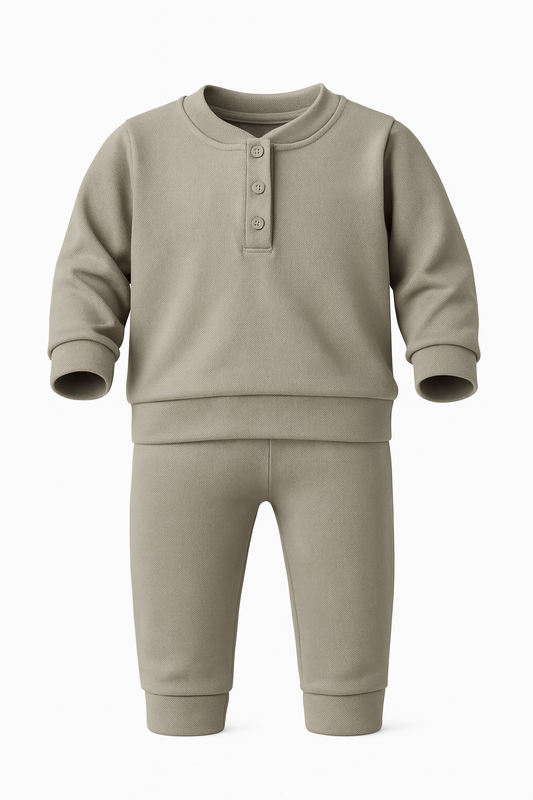 Two-Piece Henley Set
