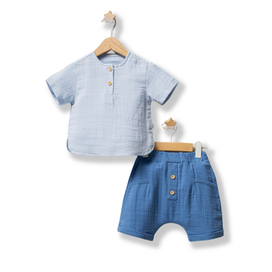 Baby Boy 2 Pieces Blue Casual Set