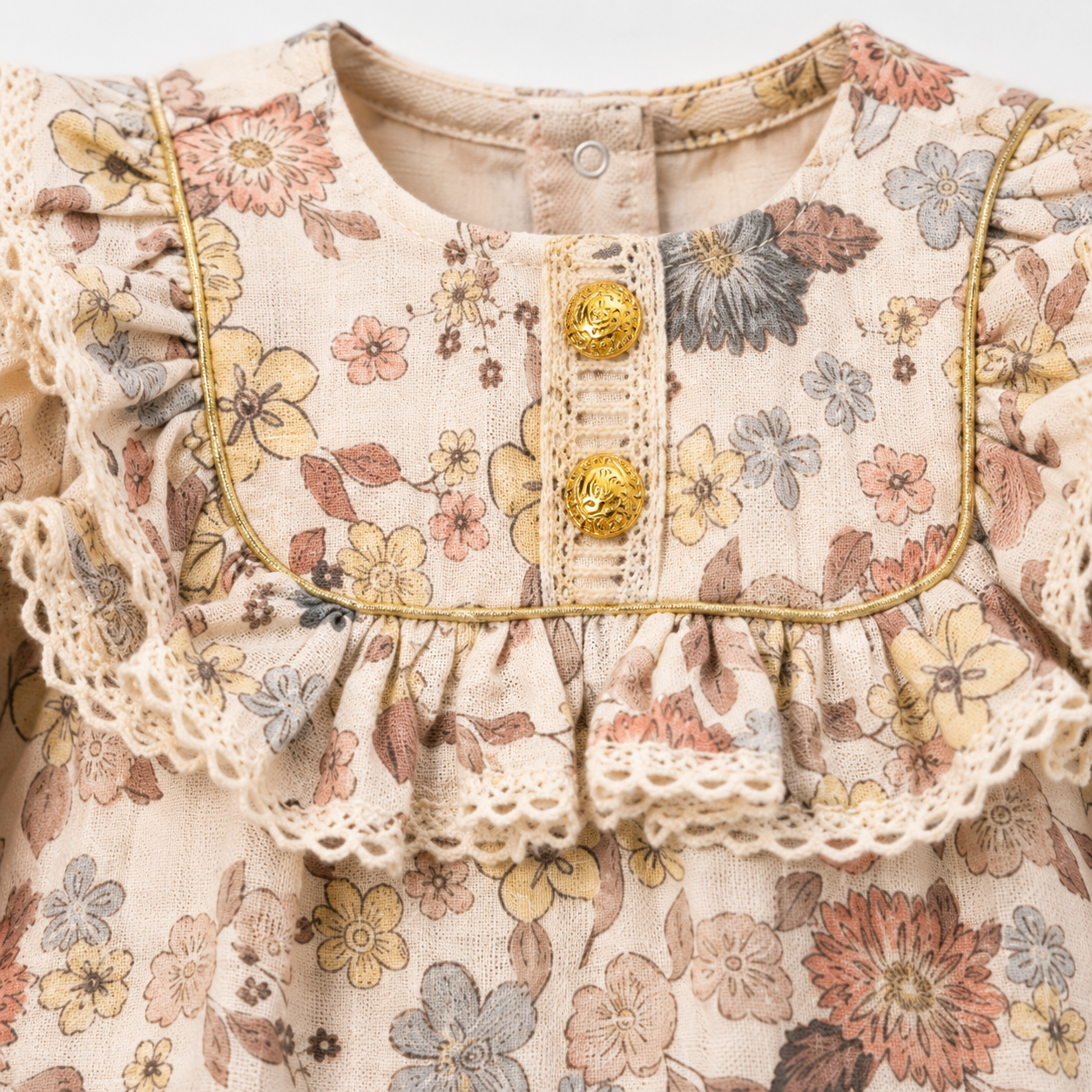 Vintage Floral Romper Set