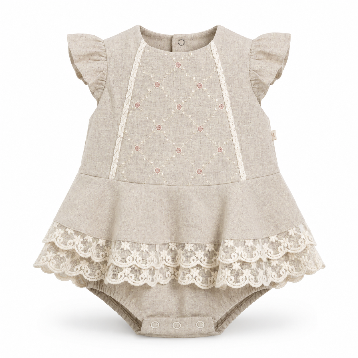 Vintage Lace Garden Romper Dress.
